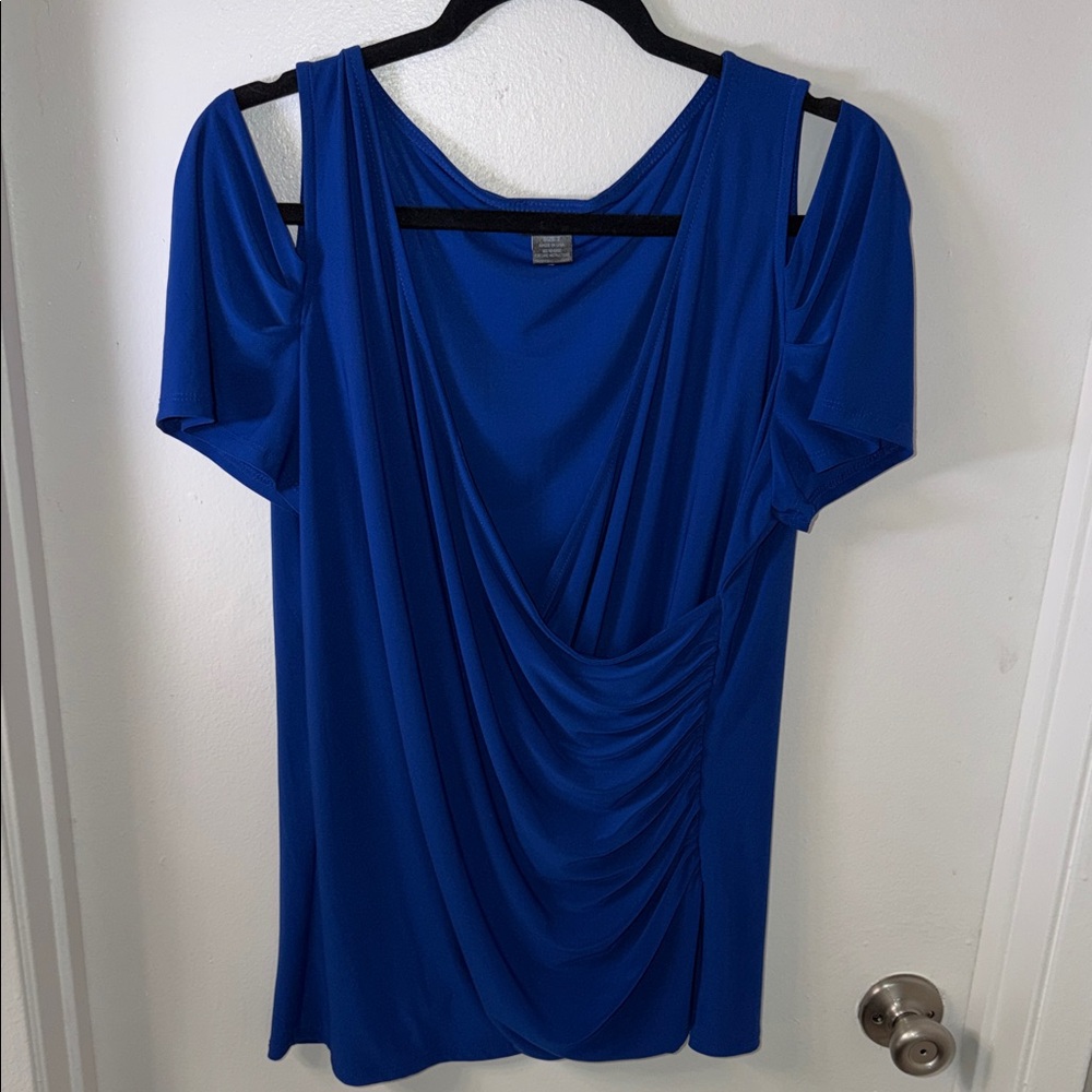 Torrid Royal Blue Drape Blouse